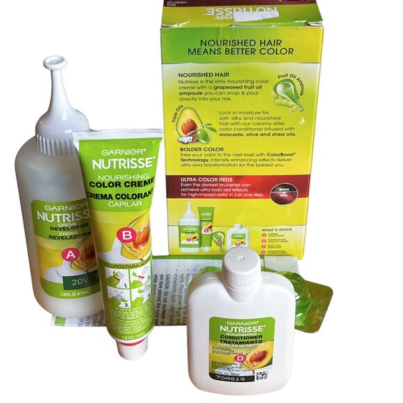 Garnier Nutrisse Color Creme R3 Ultra Bold Red Hibiscus Light Auburn Permanent - Picture 5 of 8